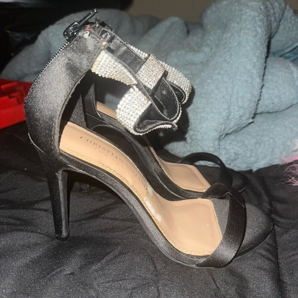 Black sparkle heels